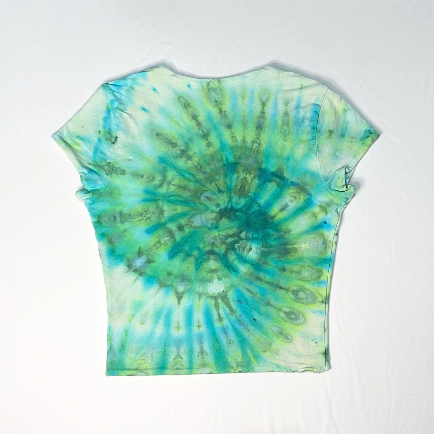 Celadon Spiral Scoop Neck Baby Tee | Size Medium