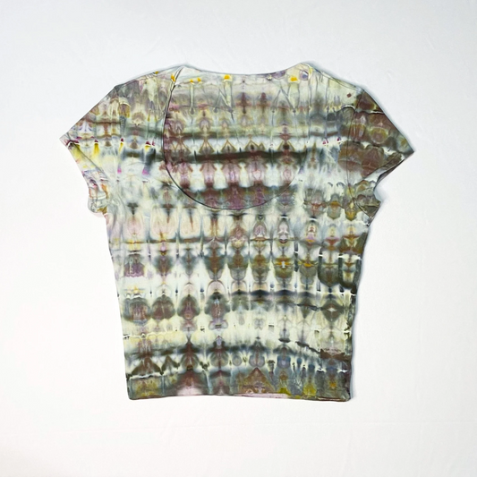 Muted Stripes Scoop Neck Baby Tee | Size Medium