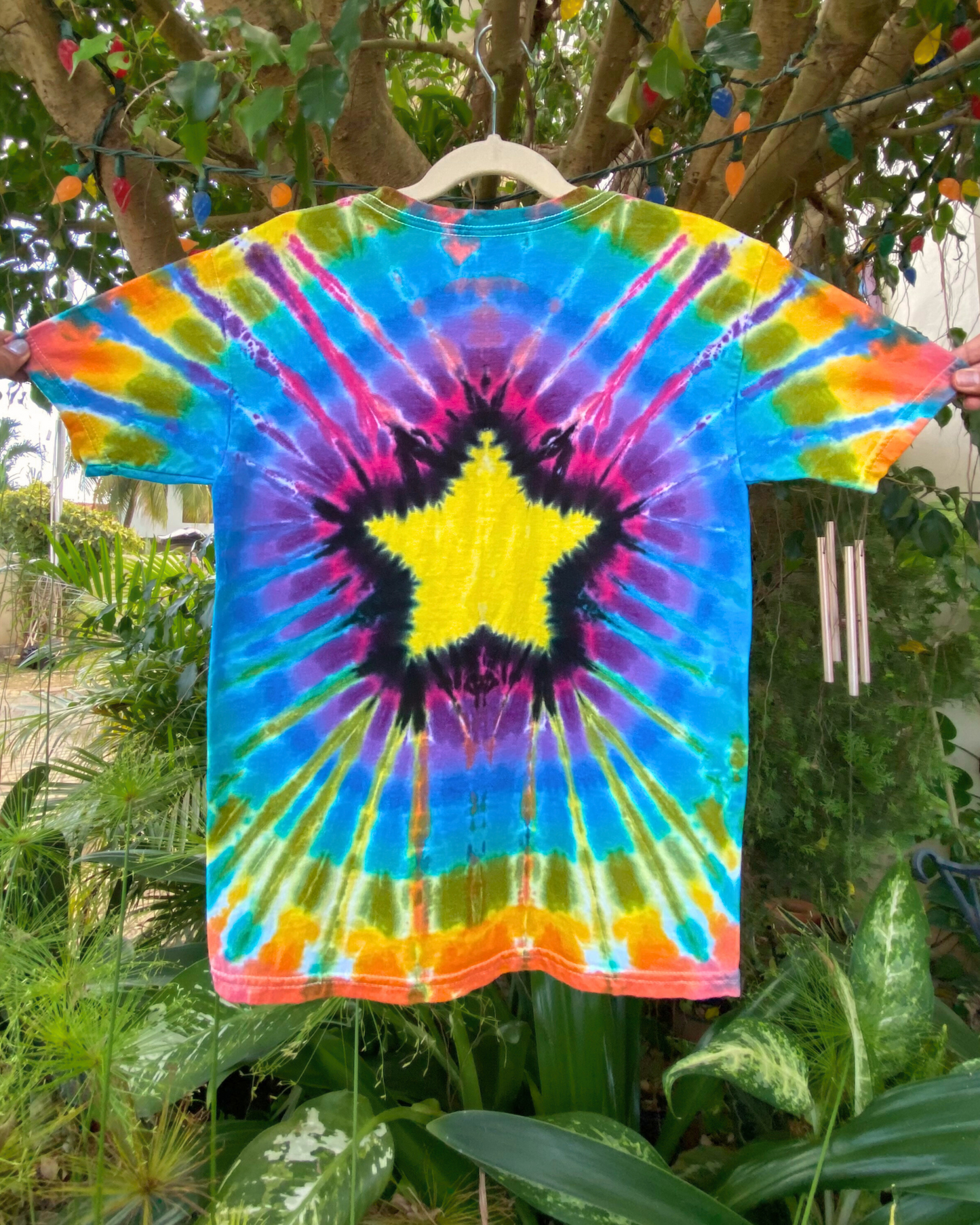 Radiating Rainbow Star Tie-Dyed Tee | Kid’s S