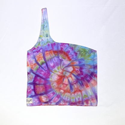 Ice-Dyed Spiral One Shoulder Top | Size Small