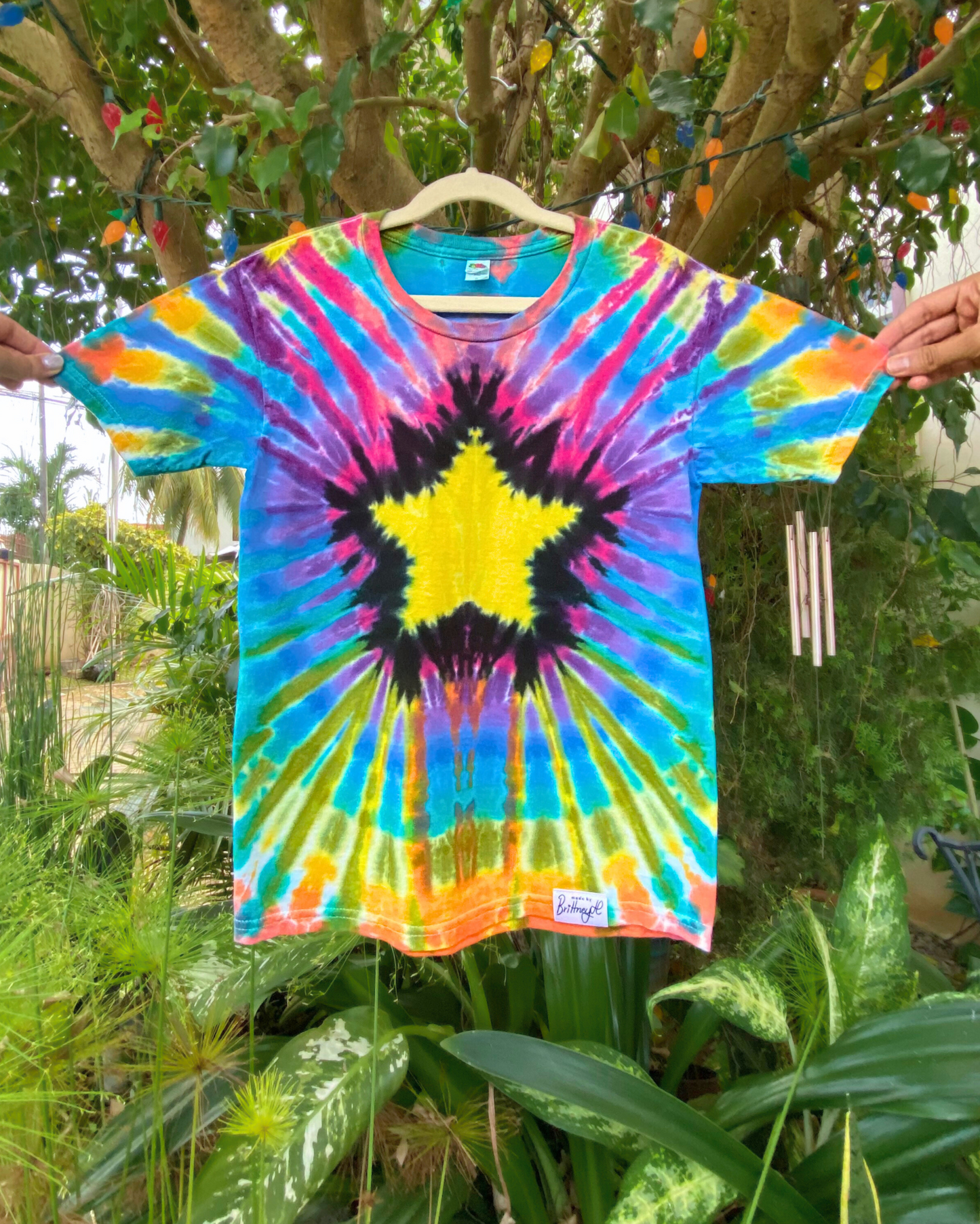 Radiating Rainbow Star Tie-Dyed Tee | Kid’s S