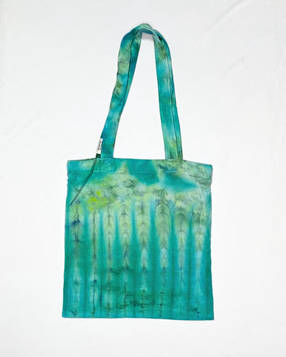 Teal and Green Striped Tote