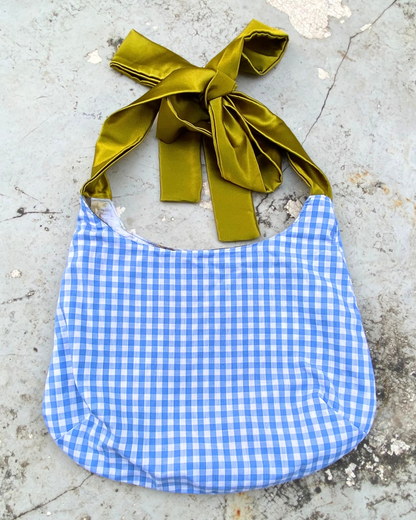 Reversible Tie-Dye Gingham Tote