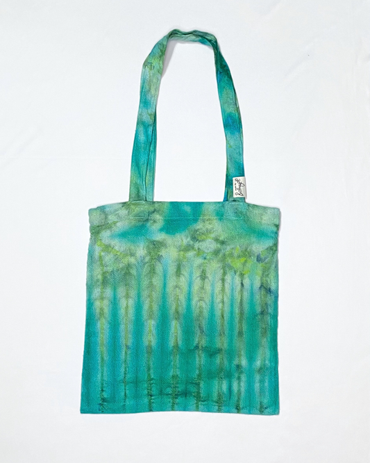 Teal and Green Striped Tote