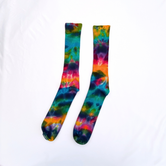 Rainbow Tie-dyed Socks | Size Large