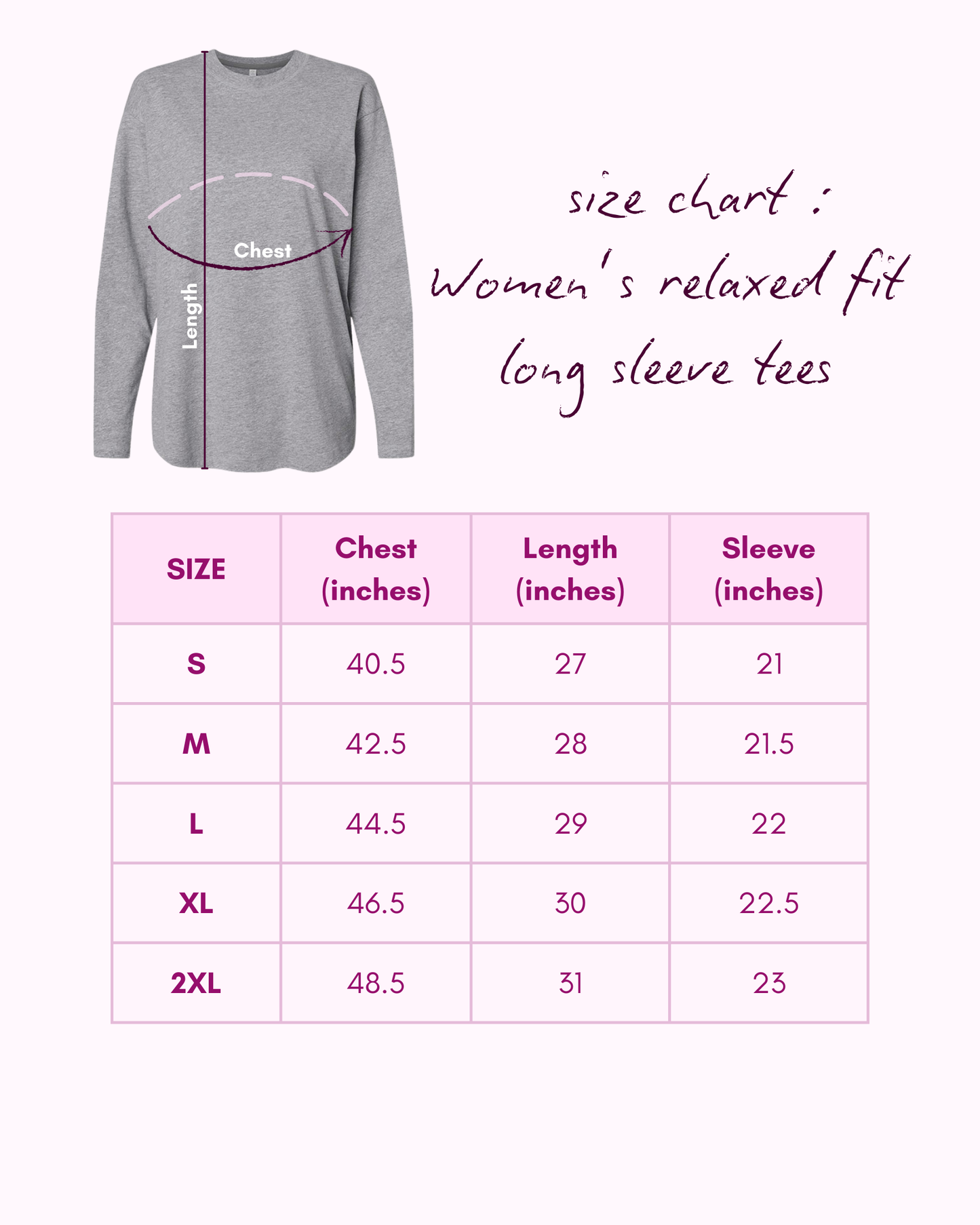 Women’s Relaxed Fit Long Sleeve Tee | Size Medium