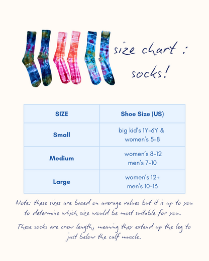 Rainbow Tie-dyed Socks | Size Large